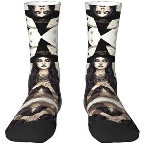 FRESQA Magic Witchcraft Chaussettes de sport unisexes pour adulte Motif sorcière bohème Chaussettes de sport polyvalentes et sans talon Chaussettes décontractées pour un usage quotidien et l'exercice, - Publicité FRESQA Magic Witchcraft Chaussettes de sport unisexes pour adulte Motif sorcière bohème Chaussettes de sport polyvalentes et sans talon Chaussettes décontractées pour un usage quotidien et l'exercice, - Publicité