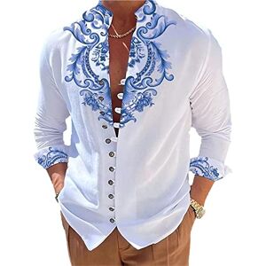 kewing Chemise à Boutons à Manches Longues pour Hommes Chemises baroques à col Montant et à Fleurs royales Chemises à Boutons spéciales Outdoor Street Blouse Henley Shirt - Publicité kewing Chemise à Boutons à Manches Longues pour Hommes Chemises baroques à col Montant et à Fleurs royales Chemises à Boutons spéciales Outdoor Street Blouse Henley Shirt - Publicité