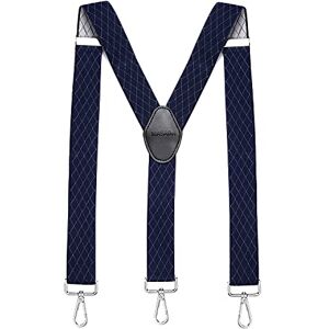 MASADA Bretelles pour hommes Mousqueton robustes 3,5 cm de large jusqu'à 195 cm de hauteur Losange bleu - Publicité MASADA Bretelles pour hommes Mousqueton robustes 3,5 cm de large jusqu'à 195 cm de hauteur Losange bleu - Publicité