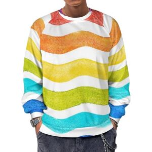 CZZYH Chandail à col ras-du-cou, manches longues décontractées, chandail aquarelle arc-en-ciel pour homme, Aquarelle arc-en-ciel, XXXXXL - Publicité CZZYH Chandail à col ras-du-cou, manches longues décontractées, chandail aquarelle arc-en-ciel pour homme, Aquarelle arc-en-ciel, XXXXXL - Publicité