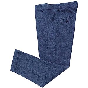 Solovedress Pantalon homme vintage en tweed à chevrons coupe droite pantalon de costume d'affaires, bleu, 34W / 30L - Publicité Solovedress Pantalon homme vintage en tweed à chevrons coupe droite pantalon de costume d'affaires, bleu, 34W / 30L - Publicité
