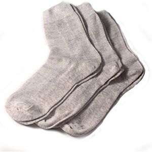 FlaxSox Lot de 3 paires de chaussettes spéciales fines et respirantes en lin bio pour homme, Gris, 11-13 - Publicité FlaxSox Lot de 3 paires de chaussettes spéciales fines et respirantes en lin bio pour homme, Gris, 11-13 - Publicité