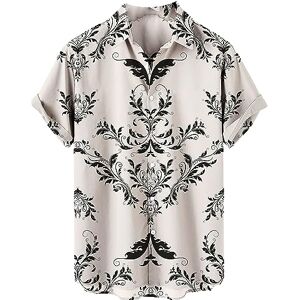 famesale Chemise à Manches Courtes imprimée Baroque pour Hommes Chemises d'été rétro à Motif Floral Royal Chemisier de Plage à Boutons et Revers Top Streetwear - Publicité famesale Chemise à Manches Courtes imprimée Baroque pour Hommes Chemises d'été rétro à Motif Floral Royal Chemisier de Plage à Boutons et Revers Top Streetwear - Publicité