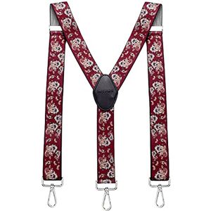 MASADA Bretelles pour hommes Mousqueton robustes 3,5 cm de large jusqu'à 195 cm de hauteur Paisley rouge - Publicité MASADA Bretelles pour hommes Mousqueton robustes 3,5 cm de large jusqu'à 195 cm de hauteur Paisley rouge - Publicité