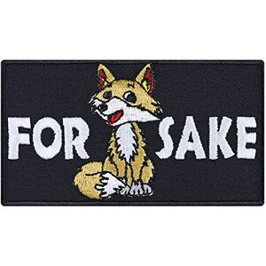 EXPRESS-STICKEREI Écusson pour homme Fox Sake Pour fuck sake À repasser Motif renard Cadeau amusant Pour homme et femme Pour veste, gilet, jean, sac, valise 90 x 50 mm - Publicité