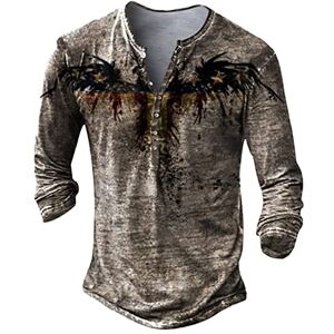 uxxnjfg Deguisement Halloween Homme Chemise Homme Manches Longues Col Mao Tee Shirt Homme Vintage Assassin Creed Viking Gothique Steampunk Pirate Medieval Pas Cher Sweat Hauts Militaire Veste Gris L - Publicité