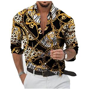 ADITIRCP Hommes Casual Chemise Baroque Tendance Royal Floral Imprimé Chemises À Manches Longues Slim Fit Button Down Revers Blouse - Publicité ADITIRCP Hommes Casual Chemise Baroque Tendance Royal Floral Imprimé Chemises À Manches Longues Slim Fit Button Down Revers Blouse - Publicité