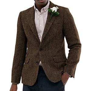 Solovedress Blazer classique en tweed pour homme, coupe régulière, en laine, pour fête de mariage, marron, L - Publicité Solovedress Blazer classique en tweed pour homme, coupe régulière, en laine, pour fête de mariage, marron, L - Publicité