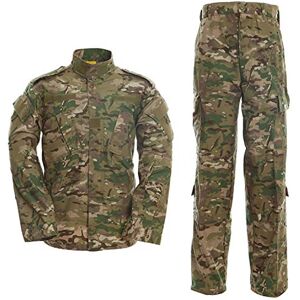 LANBAOSI Uniforme Tactique Homme Combat Chemise Militaire Veste et Pantalon Militaire Paintball Ensemble ACU de Chasse dans Les Bois Camo - Publicité