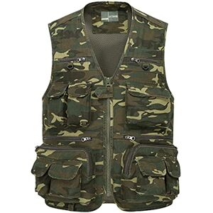 Hommes Plein Air Camouflage Gilet,Hwalleum Homme Extérieure Multipoches Militaire Style Camo Gilet sans Manche Coton Mesh Veste à Séchage Rapide pour Photographie/Chasse/Voyage/Sport/Travail/Randonnée - Publicité Hommes Plein Air Camouflage Gilet,Hwalleum Homme Extérieure Multipoches Militaire Style Camo Gilet sans Manche Coton Mesh Veste à Séchage Rapide pour Photographie/Chasse/Voyage/Sport/Travail/Randonnée - Publicité