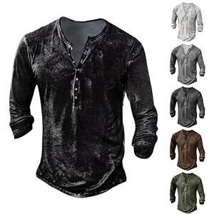 uxxnjfg Deguisement Halloween Homme Chemise Homme Manches Longues Col Mao Tee Shirt Homme Vintage Assassin Creed Viking Gothique Steampunk Pirate Medieval Pas Cher Sweat Hauts Militaire Veste Noir XL - Publicité