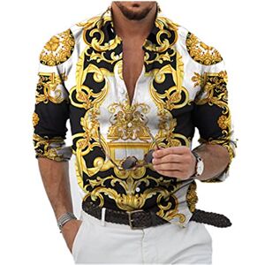 ADITIRCP Hommes Casual Chemise Baroque Tendance Royal Floral Imprimé Chemises À Manches Longues Slim Fit Button Down Revers Blouse - Publicité ADITIRCP Hommes Casual Chemise Baroque Tendance Royal Floral Imprimé Chemises À Manches Longues Slim Fit Button Down Revers Blouse - Publicité