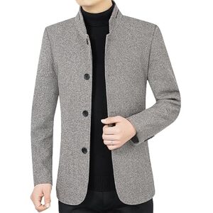 HUIANGLIYG Blazer À Chevrons pour Homme, Veste de Costume Vintage en Tweed de Laine Mélangée, Col Mao, Simple Boutonnage, Manteau en Laine Décontracté, Coupe Vent, Gris, Taille L - Publicité HUIANGLIYG Blazer À Chevrons pour Homme, Veste de Costume Vintage en Tweed de Laine Mélangée, Col Mao, Simple Boutonnage, Manteau en Laine Décontracté, Coupe Vent, Gris, Taille L - Publicité