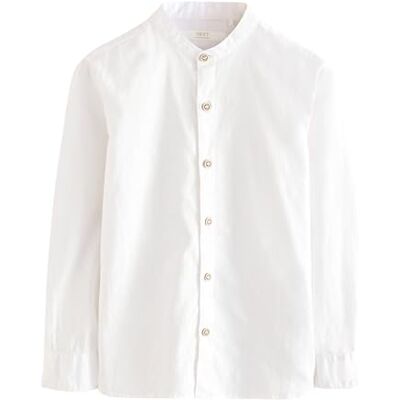 Next - Linen Grandad Collar - Blanc - 5Y - shirt - Publicité Next - Linen Grandad Collar - Blanc - 5Y - shirt - Publicité