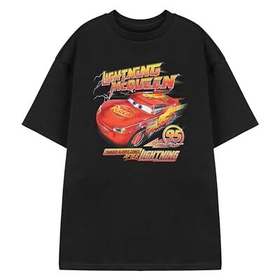 Disney T-Shirt Graphique Noir Cars Flash McQueen Manches Courtes avec Inscription « Le Tonnerre Suit Toujours l'éclair » Col Rond Produit dérivé Cars - Publicité Disney T-Shirt Graphique Noir Cars Flash McQueen Manches Courtes avec Inscription « Le Tonnerre Suit Toujours l'éclair » Col Rond Produit dérivé Cars - Publicité