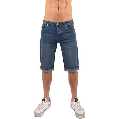 Scott TOMYO Bermuda Jean Délavé Stone Coton Homme Taille Boutonnée - Publicité Scott TOMYO Bermuda Jean Délavé Stone Coton Homme Taille Boutonnée - Publicité