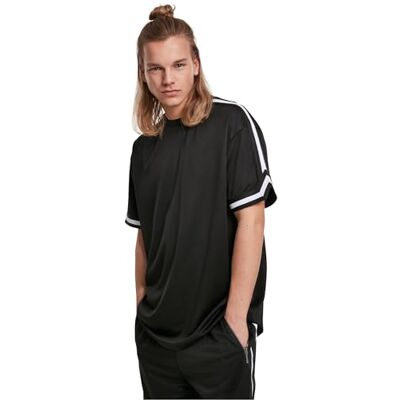 Urban Classics Herren Oversized Stripes Mesh Tee - Publicité Urban Classics Herren Oversized Stripes Mesh Tee - Publicité