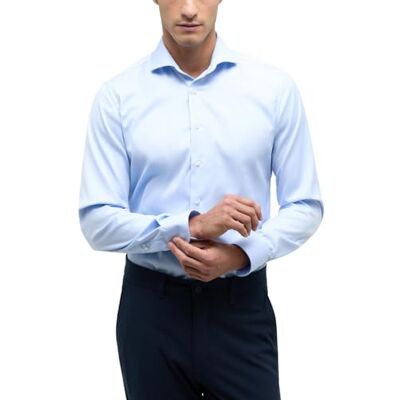 ETERNA Male Cover Shirt uni Slim FIT 38_H_1/1, 1/1, Bleu Clair - Publicité ETERNA Male Cover Shirt uni Slim FIT 38_H_1/1, 1/1, Bleu Clair - Publicité