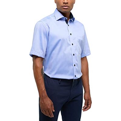 Eterna Half Sleeve Shirt Comfort FIT Pinpoint Light Blue UNI, Chemise, - Publicité Eterna Half Sleeve Shirt Comfort FIT Pinpoint Light Blue UNI, Chemise, - Publicité