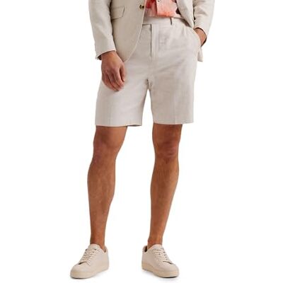 Ted Baker Damas Short Slim en Coton et Lin, Naturel, 36W - Publicité Ted Baker Damas Short Slim en Coton et Lin, Naturel, 36W - Publicité