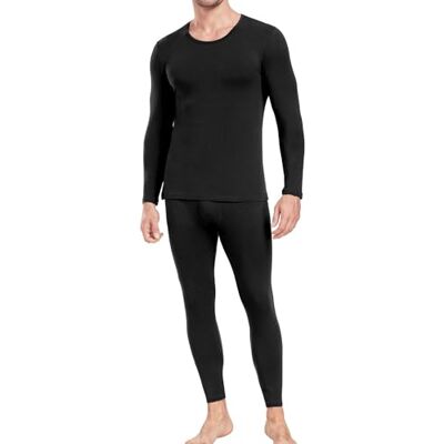 wirarpa Ensemble de sous-vêtements Thermiques Homme Légers Haut & Bas Maillot de Corps Longues et Pantalon Noir Taille L - Publicité wirarpa Ensemble de sous-vêtements Thermiques Homme Légers Haut & Bas Maillot de Corps Longues et Pantalon Noir Taille L - Publicité