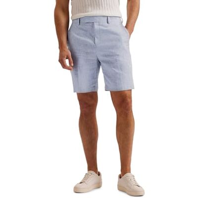 Ted Baker Damas Short Slim en Coton et Lin, Bleu Clair, 38W - Publicité Ted Baker Damas Short Slim en Coton et Lin, Bleu Clair, 38W - Publicité