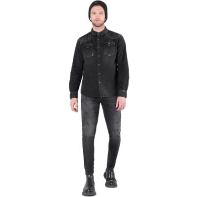Le Temps des Cerises Chemise Juanito en Jeans Noir délavé - Publicité Le Temps des Cerises Chemise Juanito en Jeans Noir délavé - Publicité