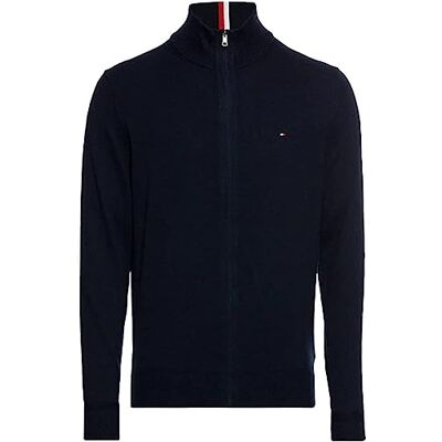Tommy Hilfiger Pull à col Montant zippé pour Homme, Bleu (Desert Sky), L - Publicité Tommy Hilfiger Pull à col Montant zippé pour Homme, Bleu (Desert Sky), L - Publicité