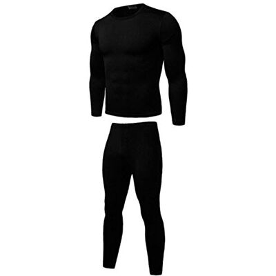 HAIBI Ensemble De sous-Vêtement Thermique Homme 2Pcs Mâle Hiver Chaud Ultra-Soft Fleece Lined Thermal Long Sleeve Underwear Set Long Johns Tops Bottoms Set,Black,M - Publicité HAIBI Ensemble De sous-Vêtement Thermique Homme 2Pcs Mâle Hiver Chaud Ultra-Soft Fleece Lined Thermal Long Sleeve Underwear Set Long Johns Tops Bottoms Set,Black,M - Publicité