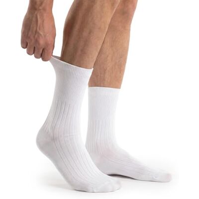 alber's SANITARIO lot de 5 chaussettes santé pour homme, coton fin et respirant, sans pression, confort élégant pour bureau et loisirs Blanc 42-45 - Publicité alber's SANITARIO lot de 5 chaussettes santé pour homme, coton fin et respirant, sans pression, confort élégant pour bureau et loisirs Blanc 42-45 - Publicité