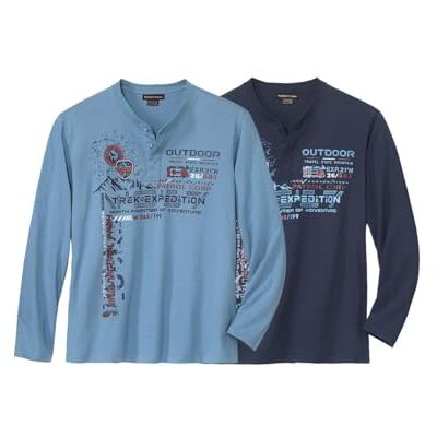ATLAS FOR MEN Lot de 2 Tee-Shirts Col Boutonné 3XL - Publicité ATLAS FOR MEN Lot de 2 Tee-Shirts Col Boutonné 3XL - Publicité