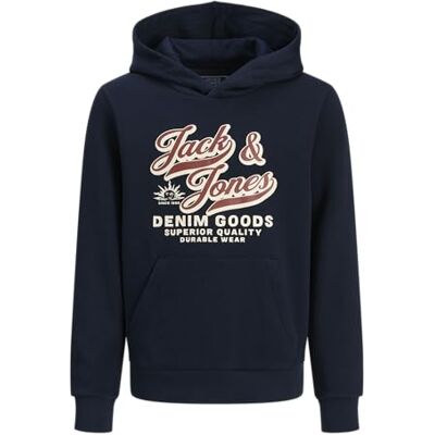 Jack & Jones Jjelogo Sweat à Capuche 2 col Aw25 Noos JNR pour Homme, Sky Captain, 164 - Publicité Jack & Jones Jjelogo Sweat à Capuche 2 col Aw25 Noos JNR pour Homme, Sky Captain, 164 - Publicité