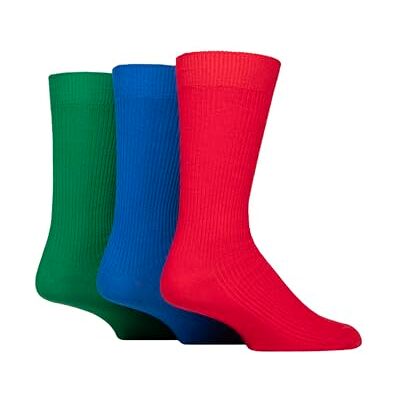 GLENMUIR Lot de 3 Paires de Chaussettes Homme Laird en Coton Côtelé – Douces, Respirantes, Résistantes, Idéales pour le Travail et Tenues Habillées, Taille 40-46 Rouge/Bleu/Vert - Publicité GLENMUIR Lot de 3 Paires de Chaussettes Homme Laird en Coton Côtelé – Douces, Respirantes, Résistantes, Idéales pour le Travail et Tenues Habillées, Taille 40-46 Rouge/Bleu/Vert - Publicité