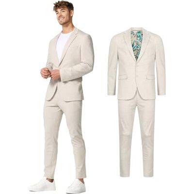 JEFF Hommes JFEzra Set 2-Piece Suit Jacket Pants Costume 2 pièces Veste Pantalon - Publicité JEFF Hommes JFEzra Set 2-Piece Suit Jacket Pants Costume 2 pièces Veste Pantalon - Publicité