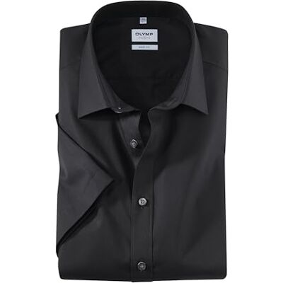 Olymp Homme Chemise Business à Manches Courtes Level Five,Body fit,New York Kent,Schwarz 68,41 - Publicité Olymp Homme Chemise Business à Manches Courtes Level Five,Body fit,New York Kent,Schwarz 68,41 - Publicité