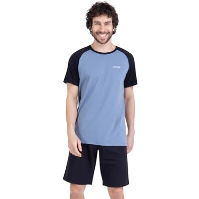 Athena Pyjama Court col Rond Homme Ecopack Construction - Publicité Athena Pyjama Court col Rond Homme Ecopack Construction - Publicité