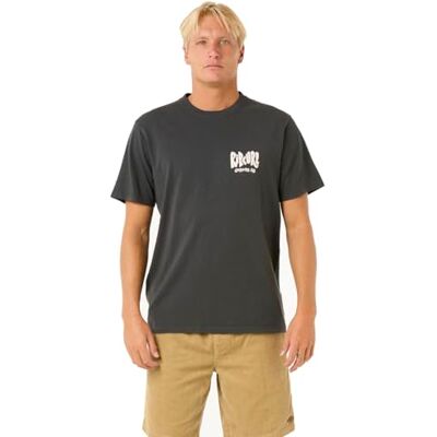 Rip Curl T-Shirt à col Rond pour Homme avec Logo Coupe décontractée, Bouclier Noir délavé, XL - Publicité Rip Curl T-Shirt à col Rond pour Homme avec Logo Coupe décontractée, Bouclier Noir délavé, XL - Publicité