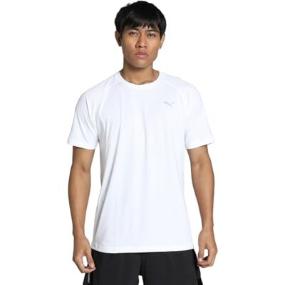 Puma Modèle M T-shirt de Course pour Hommes Blanc - T-shirt de Sport - Publicité Puma Modèle M T-shirt de Course pour Hommes Blanc - T-shirt de Sport - Publicité