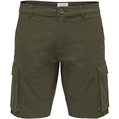 Shorts Cargo pour Homme ONLY&SONS Pantalons Décontractés d'Eté Braguette à mi-Cuisse Pantalon de Loisirs. Publicité Shorts Cargo pour Homme ONLY&SONS Pantalons Décontractés d'Eté Braguette à mi-Cuisse Pantalon de Loisirs. Publicité