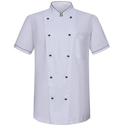 Misemiya Homme Veste , Chef Jackets 8501B Blanc, 5X-Large - Publicité Misemiya Homme Veste , Chef Jackets 8501B Blanc, 5X-Large - Publicité