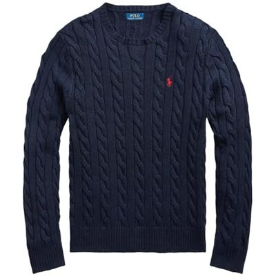POLO RALPH LAUREN Pull emblématique en tricot torsadé en coton pour homme, Ralph Lauren Bleu marine, XX-Large - Publicité POLO RALPH LAUREN Pull emblématique en tricot torsadé en coton pour homme, Ralph Lauren Bleu marine, XX-Large - Publicité
