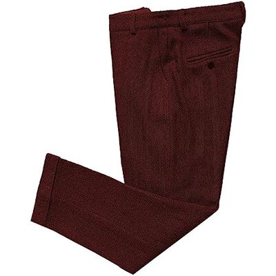 Solovedress Pantalon homme vintage en tweed à chevrons coupe droite pantalon de costume d'affaires, bordeaux, 30W / 32L - Publicité Solovedress Pantalon homme vintage en tweed à chevrons coupe droite pantalon de costume d'affaires, bordeaux, 30W / 32L - Publicité