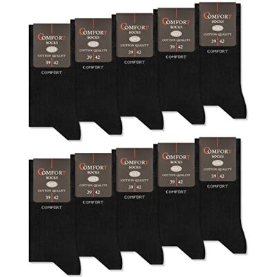 sockenkauf24 Chaussettes Coton Confort Homme Femme (10 Pairs) sans Elastique et Couture (35-38 Noir) - Publicité sockenkauf24 Chaussettes Coton Confort Homme Femme (10 Pairs) sans Elastique et Couture (35-38 Noir) - Publicité