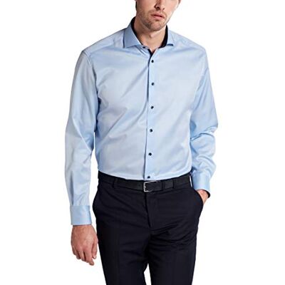 ETERNA Male Cover Shirt uni Comfort FIT 47_H_1/1, 1/1, Bleu Clair - Publicité ETERNA Male Cover Shirt uni Comfort FIT 47_H_1/1, 1/1, Bleu Clair - Publicité