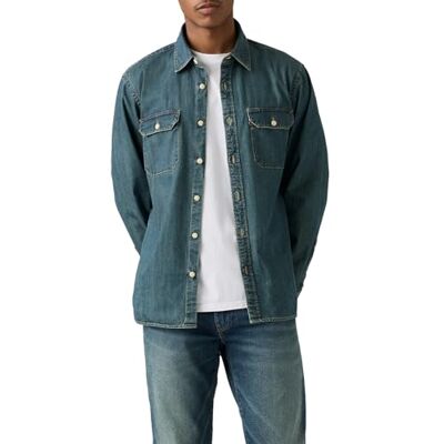 Levis Jackson Worker Chemise à Bouton Bas Homme, Chopper Dark Wash, XL - Publicité Levis Jackson Worker Chemise à Bouton Bas Homme, Chopper Dark Wash, XL - Publicité