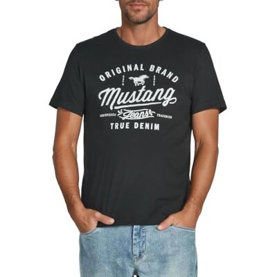 MUSTANG T-shirt d'été à manches courtes pour homme, coupe régulière, col rond, en coton, noir, blanc, bleu, gris, vert, tailles S, M, L, XL, XXL, 3XL, 4XL, 5XL, 6XL - Publicité MUSTANG T-shirt d'été à manches courtes pour homme, coupe régulière, col rond, en coton, noir, blanc, bleu, gris, vert, tailles S, M, L, XL, XXL, 3XL, 4XL, 5XL, 6XL - Publicité