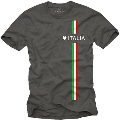 Makaya Tee Shirt Homme Italie Drapeau Italien Imprimé Love Italy T Shirt - Publicité Makaya Tee Shirt Homme Italie Drapeau Italien Imprimé Love Italy T Shirt - Publicité