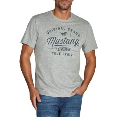 MUSTANG T-shirt d'été à manches courtes pour homme, coupe régulière, col rond, en coton, noir, blanc, bleu, gris, vert, tailles S, M, L, XL, XXL, 3XL, 4XL, 5XL, 6XL - Publicité MUSTANG T-shirt d'été à manches courtes pour homme, coupe régulière, col rond, en coton, noir, blanc, bleu, gris, vert, tailles S, M, L, XL, XXL, 3XL, 4XL, 5XL, 6XL - Publicité
