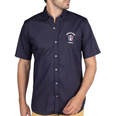 Shilton Chemise Petanque Homme L/Navy - Publicité Shilton Chemise Petanque Homme L/Navy - Publicité