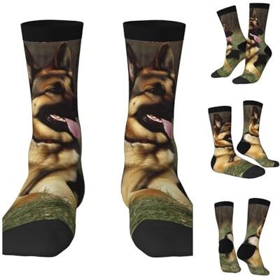 OUSIKA Chaussettes de sport respirantes pour homme Motif berger allemand, 3 noir, Taille unique - Publicité OUSIKA Chaussettes de sport respirantes pour homme Motif berger allemand, 3 noir, Taille unique - Publicité